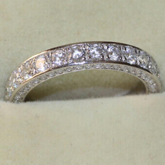NEW 925 Sterling silver Diamond band Ring - Picture 6 of 7